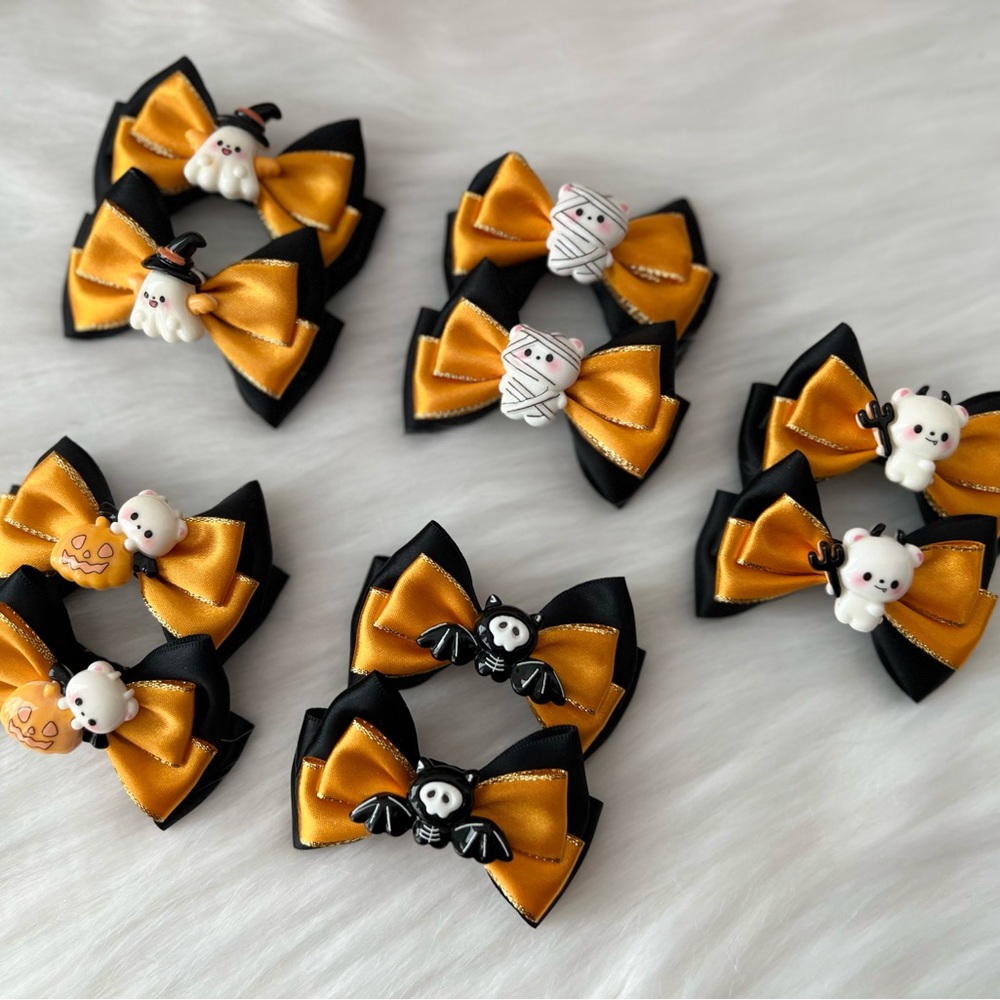 Halloween Themed Kids Hair Bows